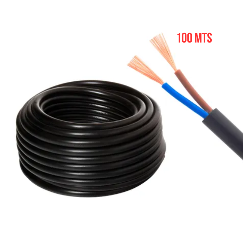 CORDON 2X1.5MM NEGRO ROLLO 100MTS YALI