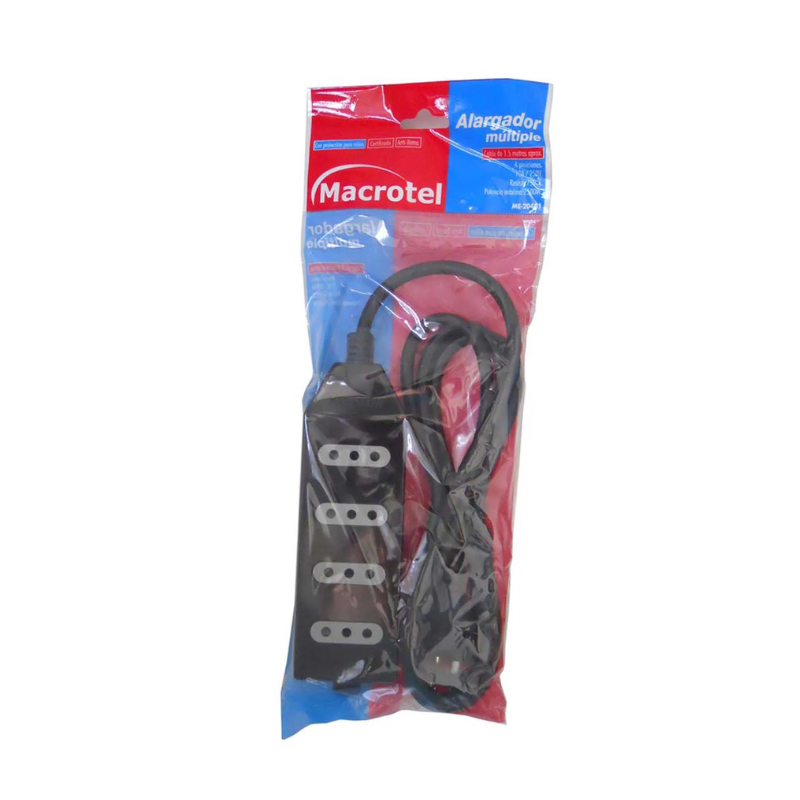 Alargador Zapatilla 4 Posiciones 3 Metros Negro - Imagen 3