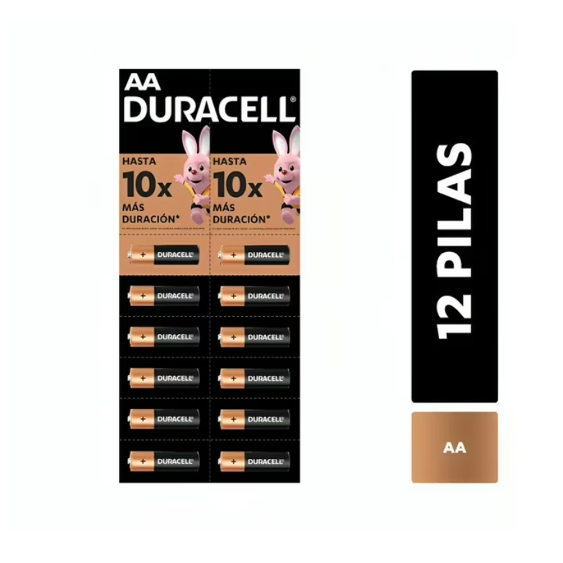PILA ALCALINA DURACELL AA PACK 12UND