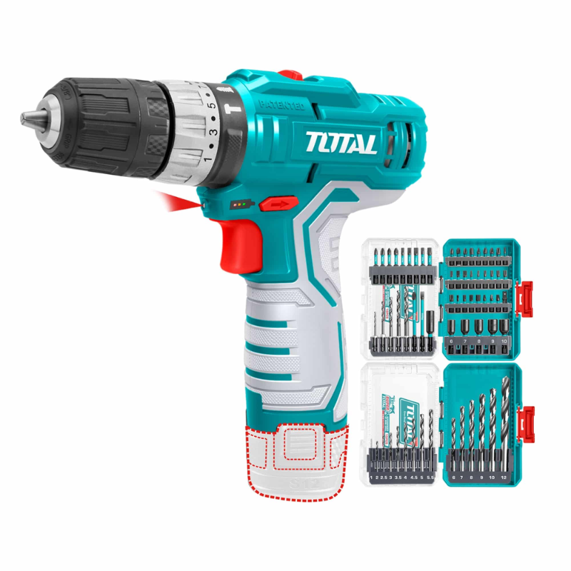 Taladro Inalámbrico de Impacto 12V 10MM 20NM Total - Imagen 2